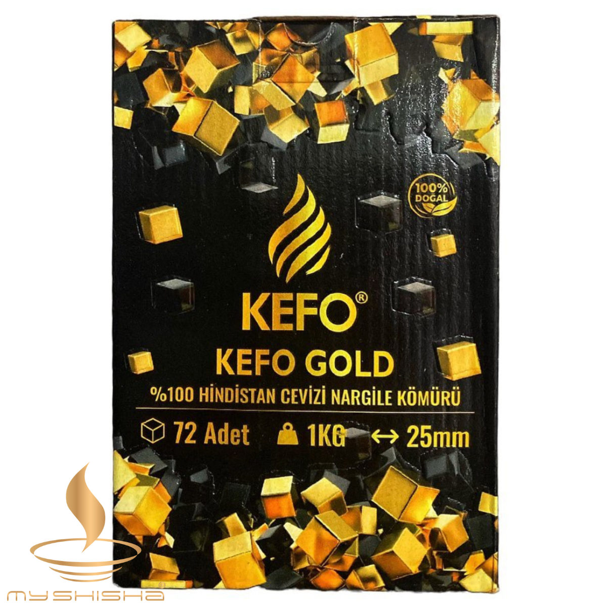 KEFO GOLD 25 MM NARGILE KÖMÜRÜ 1KG