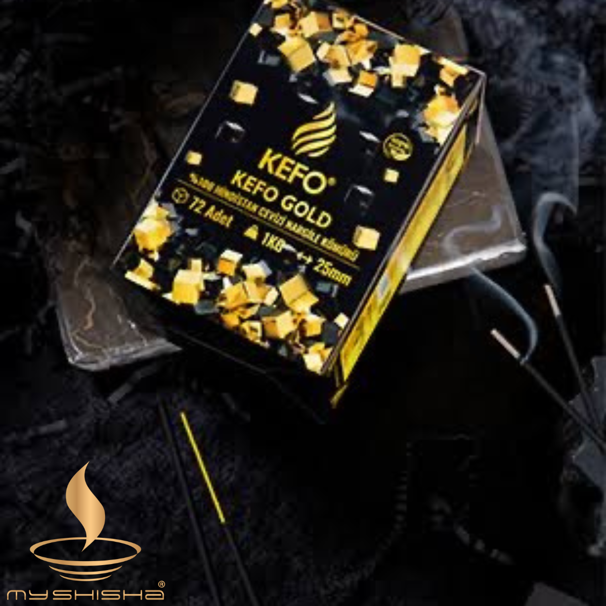 KEFO GOLD 25 MM NARGILE KÖMÜRÜ 1KG