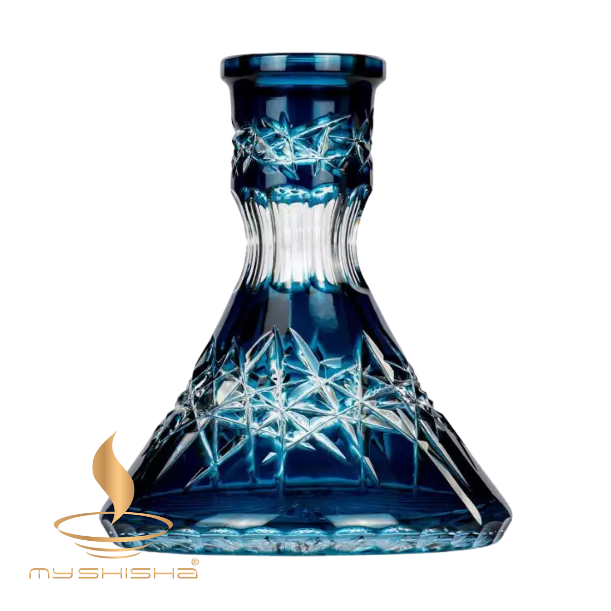 CAESAR CRYSTAL SMALL CONE - DEEP CUT - MAVİ NARGİLE CAMI
