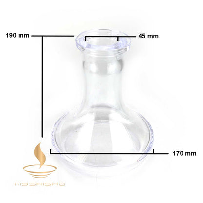 Yedek rus cam Nargile Şişesi 19cm küçük boy