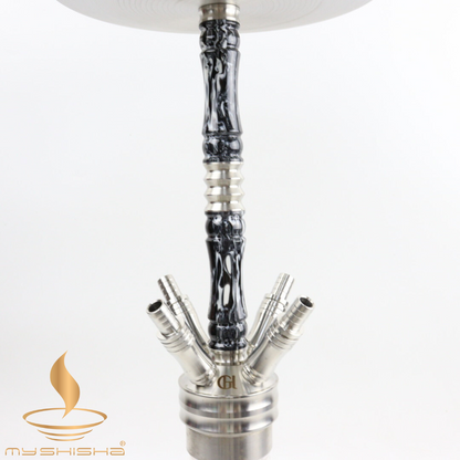 GOLDHOFER EPOKSİ PASLANMAZ NARGILE SHISHA SIYAH