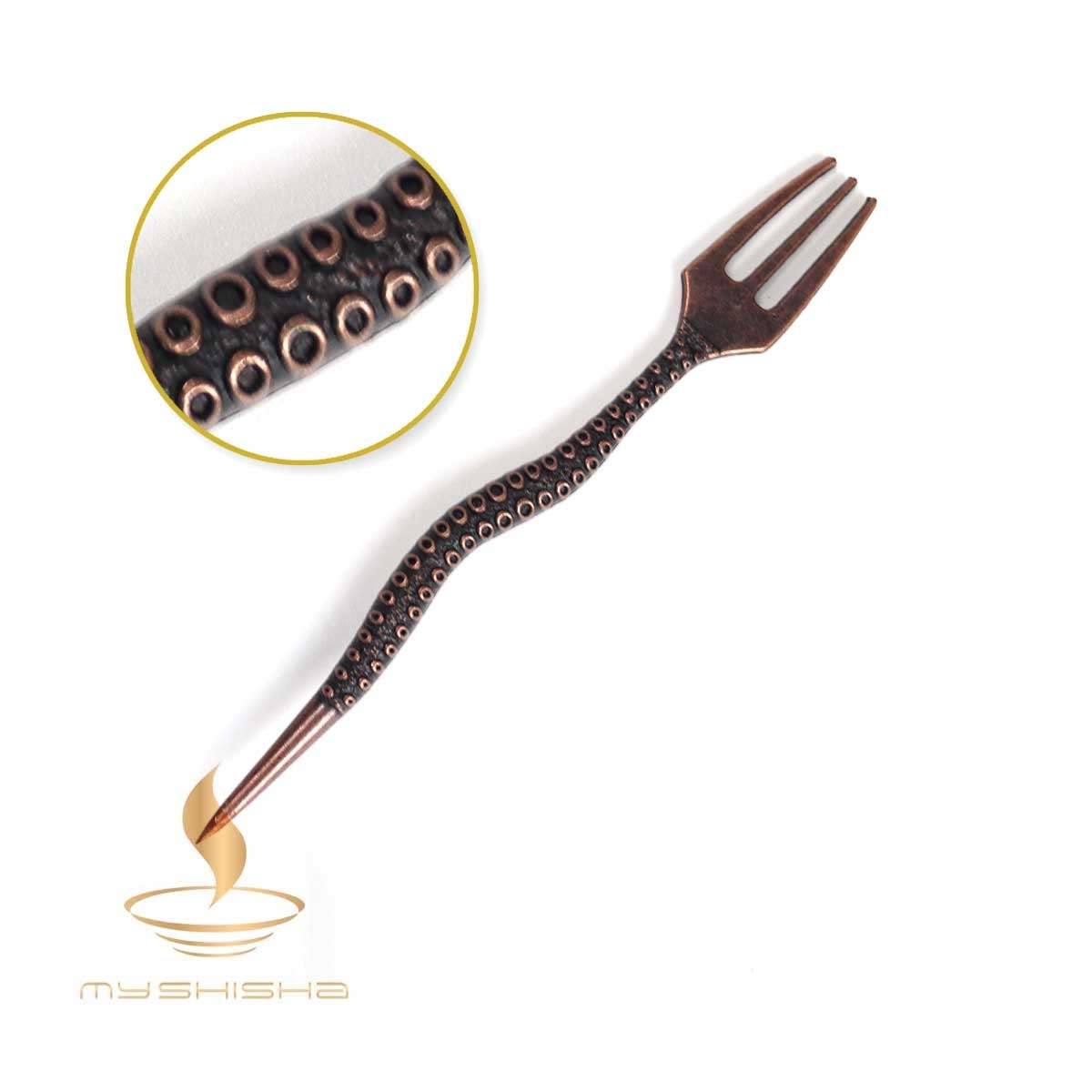 MY SHISHA SHISHA SET BRONZ AHTAPOT 2'Sİ 1 ARADA ÇATAL/ÇUBUK