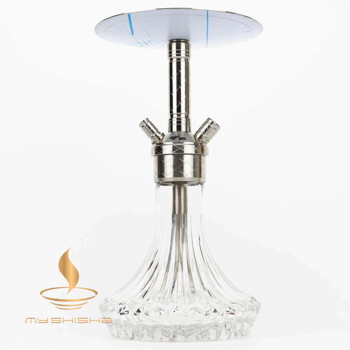 WD HOOKAH EDELSTAHL SHISHA X1.0-3 SILBER TRANSPARENT