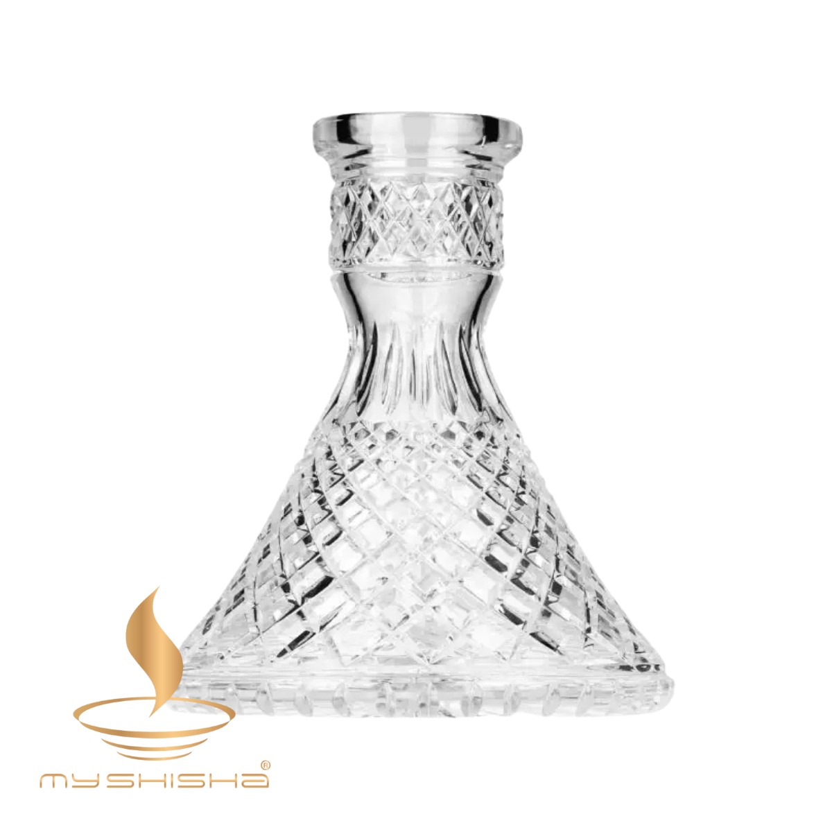 CAESAR CRYSTAL SMALL CONE  - CROWN CUT - ŞEFFAF NARGİLE CAMI